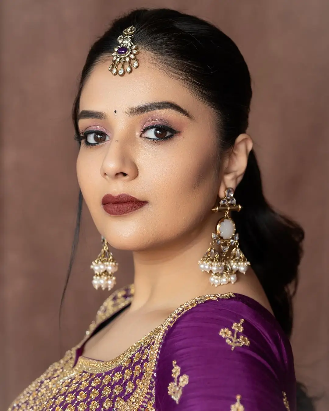 ZEETV Actress Sreemukhi in Violet Gown